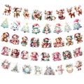 Christmas party banners featuring reindeer, Santa and teddy bears for holiday decoration - Christmas Element Banner Set