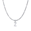 Minimalist silver-tone titanium steel necklace with a zircon-encrusted letter Z pendant - Letter Z / Steel