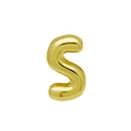 Letter S balloon charm in golden metallic finish for DIY personalized bracelets - Gold/Letter S