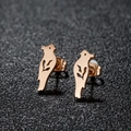 Fashionable rose gold parrot stud earrings in hollow bird design made of stainless steel - Bird / Rose Gold