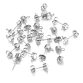 Bases de pendientes de acero plateado con brillantes y anilla de suspensión para diseño - 3mm / Color Acero