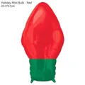 Christmas bulb foil balloon in festive red and green colors, size 25.5x47cm decoration - Christmas Red Light Bulb / 25.5x47cm