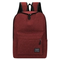 Durable dark red travel backpack for men with adjustable straps and front zipper pocket - Burgundy