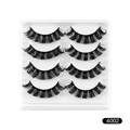 Dramatische russische Curl künstliche Wimpern 4er-Set Modell 4002 in dickem Schwarz - Dichter Lockiger Stil (4002)