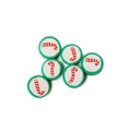 Round green polymer clay beads with Christmas candy cane pattern for DIY jewelry making - Green Candy Cane