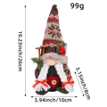 Kerstkabouter met sneeuwvlok gebreide muts en houten ski's, afmetingen hoogte 26cm - Vlecht stijl / Roodbruin