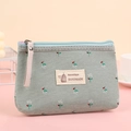 Mini pochette en toile verte à fleurs avec étiquette de style naturel fait à la main - Floral Vert