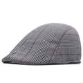 Classic black and white glen plaid ivy cap with red accents on a clean white background - L (58-60cm) / White