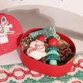 Scatola regalo di Natale con candela a pupazzo di neve, candela ad albero e pigna - Albero Impilato Mela/Pupazzo di Neve Combo