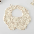 Cotton gauze petal bib for infants featuring a vintage rabbit and mushroom pattern print - Gauze Flower Wrap - Autumn Colors Manor