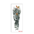 Waterproof temporary full arm tattoo sticker with koi fish and skull design WD-016 - WD-016/Carp Skull Wave Red Leaves