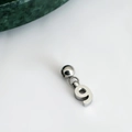 Minimalist silver number 9 pendant in polished finish on white background - Number Pendant (9) / Silver