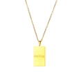 18K vergulde roestvrijstalen ketting met rechthoekige 'darling' gegraveerde hanger - darling