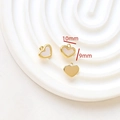 Detailed macro view of 10mm gold-plated heart pendant with mother of pearl inlay - 7# Gold Mother Of Pearl Heart Pendant (10x9mm)