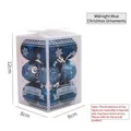 Set aus 12 mitternachtsblauen Weihnachtskugeln mit Schneeflocken und Weihnachtstext - 4cm / Mitternachtsblau