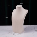 Beige velvet portrait bust necklace display stand with dimension 20.5x34x11.5cm - 34cm / Beige Velvet (34cm Height)