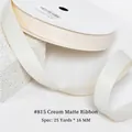 Matte cream polyester ribbon 16mm x 25 yards for floral packaging and hair accessories - 1.6CM Wide * 25 Yards / Cream