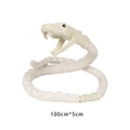 Realistic 100cm Halloween cobra skeleton prop made of off-white plastic for spooky decor - Snake Skeleton