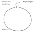 Detail of 2.5mm gold and silver beaded stainless steel necklace with adjustable lobster clasp - 2.5mm / Gold and Silver