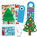 DIY Christmas Santa wall sticker set with felt ornaments and English user manual - Christmas Tree Style (HR044)