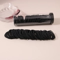 Hochelastische schwarze Haargummis im Set mit Klarsichtdose für das Styling - 100 Stück/Box / Schwarz