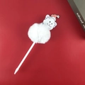 Christmas plush ball ballpoint pen with cute polar bear and red sequined Santa hat - Snowman-6