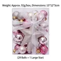 30-piece pink Christmas ball ornaments set with glitter and matte finishes in a gift box - 3CM (30 Pieces Set) / Pink