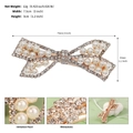 Tabella delle dimensioni del fermaglio a fiocco con strass e perle sintetiche - Oro (HS-J7060G)