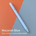 Penna a gel a scatto blu macaron con punta da 0,5 mm ed inchiostro nero ufficio - Refill nero da 0,5 mm / Blu Macaron