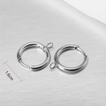 Polished silver stainless steel hoop earrings with 16mm diameter and small hanging loop - Steel / 10pcs/Pack