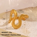 18K gold plated stainless steel irregular wavy ring with adjustable open design size info - Wave Shape Abstract / Gold