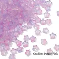 Star-shaped beads in gradient purple-pink for DIY handmade jewelry and craft accessories - 8mm 10Pcs/Bag / Purple-Pink Gradient