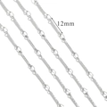 12mm silver stainless steel link chain segments for jewelry making and accessories - S6-12mm Texture Bar