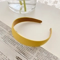 Yellow floral fabric headband with a vintage checkered pattern on newspaper background - Yellow Headband