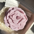 Pink fabric rose hair claw clip with multi-layer petals and elegant fabric texture - 9.5CM / Dusty Pink