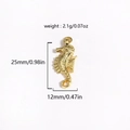 Pendentif hippocampe doré pour bijoux DIY, dimensions 25x12mm et poids 2,1g - Hippocampe Lisse Doré (Style 12)
