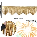 Goldene Folien-Fransen-Banner für Party-Hintergründe mit Wellensaum, 2 m Länge - Hellgold Wellenförmiger Stil / 50*200cm