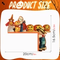 Detailed dimensions of Halloween vintage wooden door corner decor with pumpkin illustration - MZ785B Right