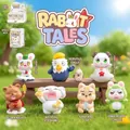 Cute PVC cartoon figures set from the Year Hare Affair series on a wooden stool - Rabbit Story Series (Whole Box)