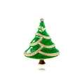 Christmas tree brooch pin in green and gold finish with sparkling rhinestones decoration - Christmas Tree (HC136)