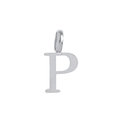 Polished silver titanium steel uppercase letter P pendant for DIY jewelry - Steel P
