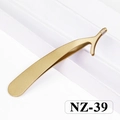 Gouden matte roestvrijstalen valse wimper applicator pincet met gebogen tip - NZ-39 Gouden Pincet / Goud