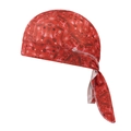 Detail of red cycling bandana with soccer player silhouettes and star pattern prints - One Size / Red Soccer Theme (14#)