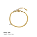 Detail view of 18K gold-plated stainless steel 3mm snake chain anklet with size specs - 3mm Width Style (YYA023029)