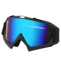 Ski goggles with matte black frame and cool blue mirrored lenses for outdoor sports - Sand Black Frame Blue Mirror