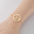Minimalist gold-plated stainless steel chain bracelet with hollow volleyball charm - 362-Volleyball