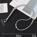 Cordón de lujo para móvil con diamantes de imitación de 60cm y anillo metálico - Cadena Cruzada (K3554) / Color AB
