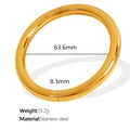 Minimalist 18K gold plated stainless steel bangle with polished mirror finish - Medium (8.3mm Width) / Gold