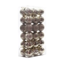 Set of 24 champagne silver Christmas baubles in assorted finishes within a clear storage box - 4cm/36Pcs / Champagne Gold