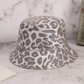 Silver-grey leopard print bucket hat with a metallic finish and chic animal pattern - M (56-58cm) / Silver Lurex Leopard